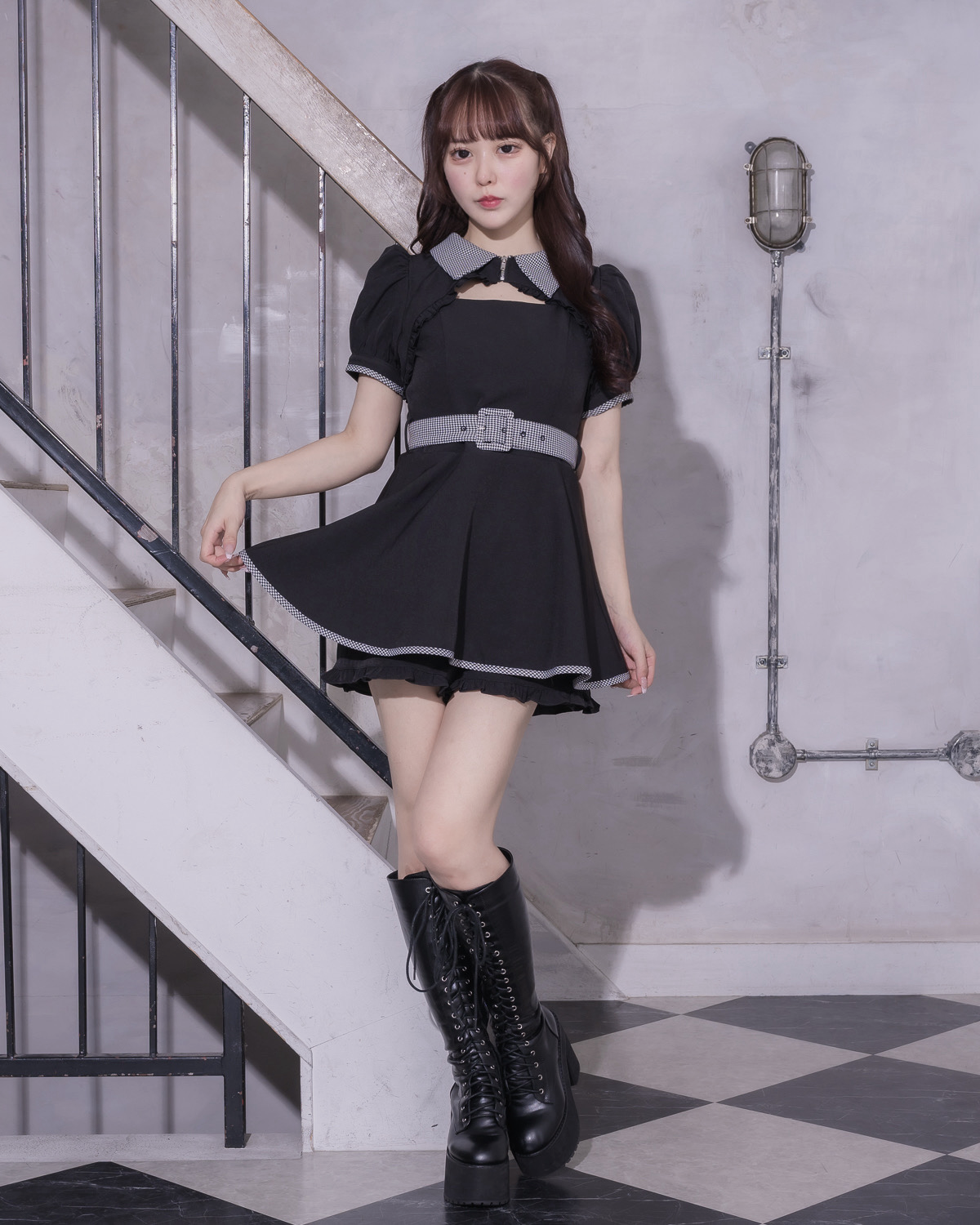 モデル身長：157cm/着用カラー:ブラック
