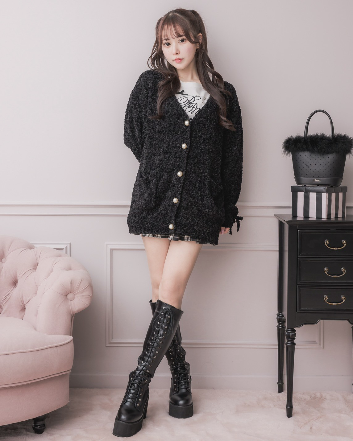 モデル身長:157cm/着用カラー : ブラック