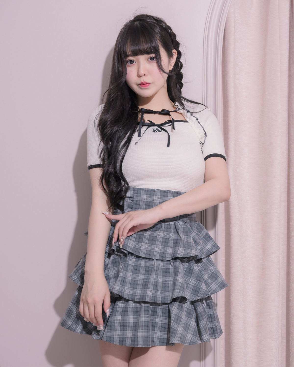 モデル身長:157cm/着用カラー:ホワイト