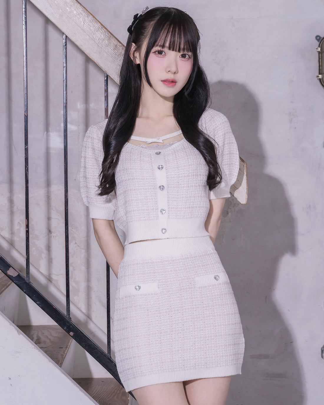 モデル身長：159cm/着用カラー:ピンク