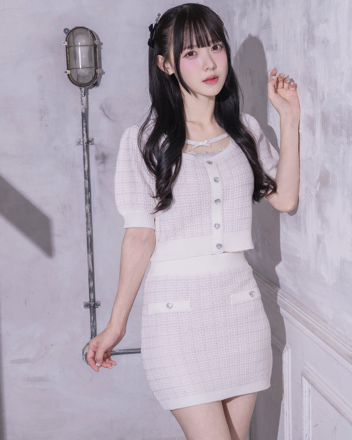 モデル身長:159cm/着用カラー:ピンク