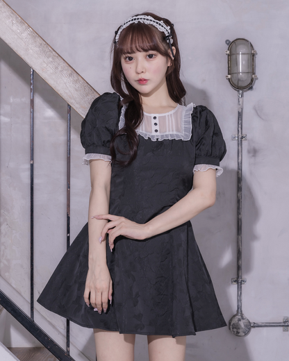 モデル身長：157cm/着用カラー:ブラックジャガード