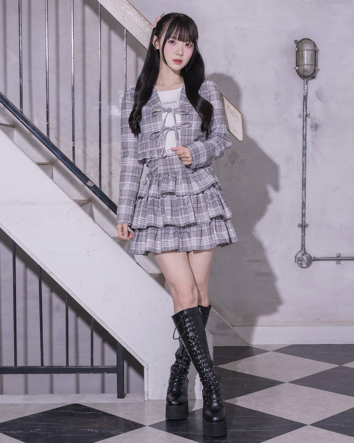 モデル身長:159cm/着用カラー:グレー