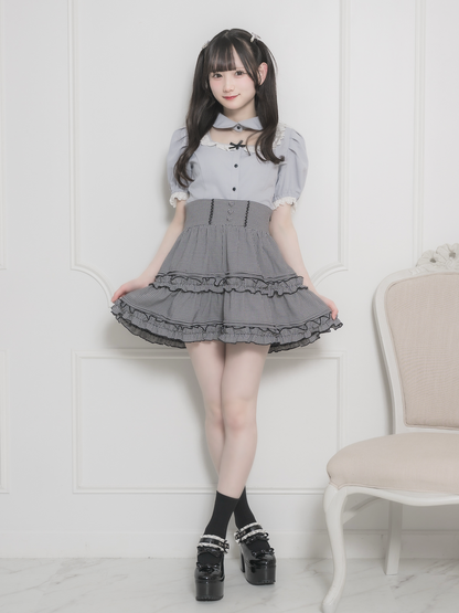 モデル身長：155cm/着用カラー:ギンガム