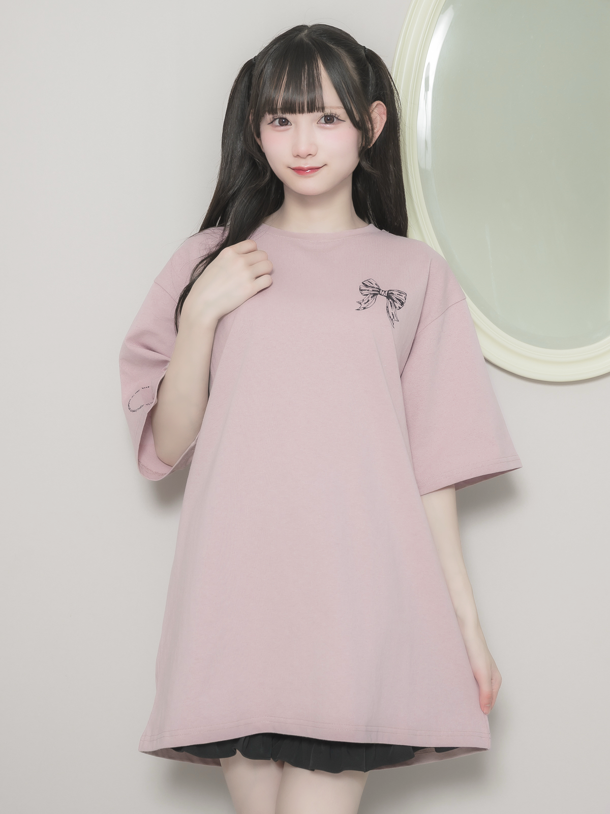 モデル身長:155cm/着用カラー:ピンク