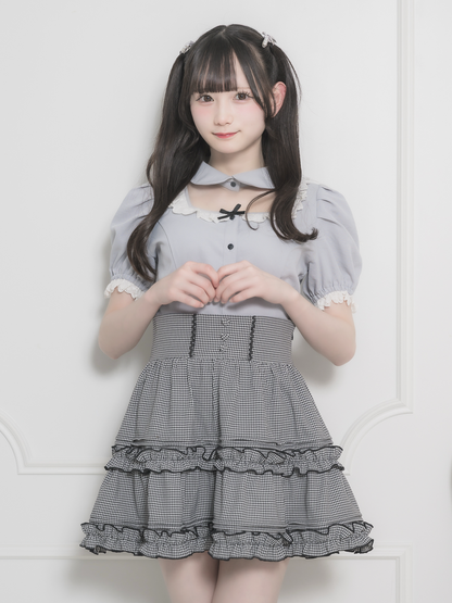 モデル身長：155cm/着用カラー:ギンガム