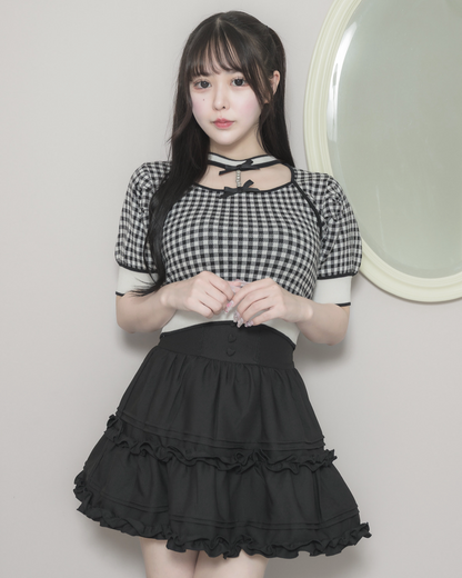 ビジューチョーカー付きケープニット – pium ビジューチョーカー付きケープニット – pium