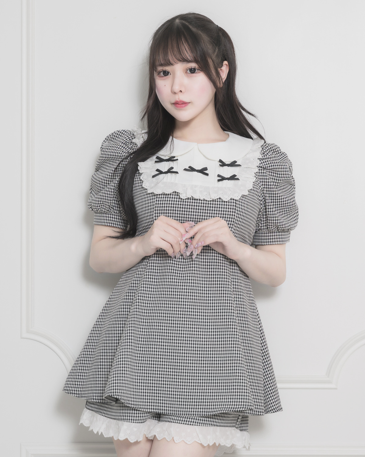 モデル身長:157cm/着用カラー:ギンガム