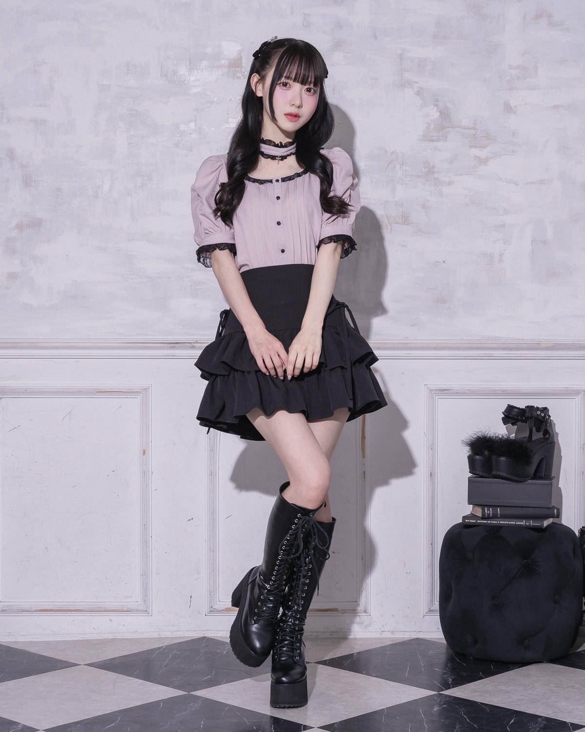 モデル身長:159cm/着用カラー : ピンク