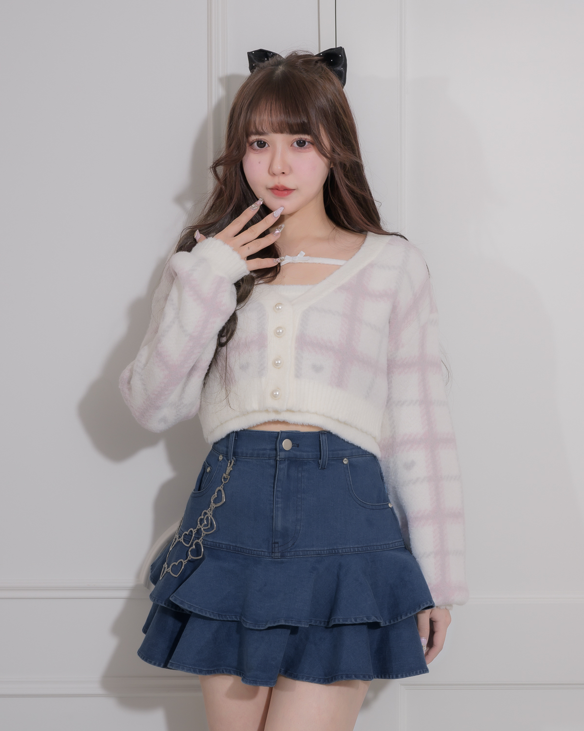 モデル身長:157cm/着用カラー:ホワイト