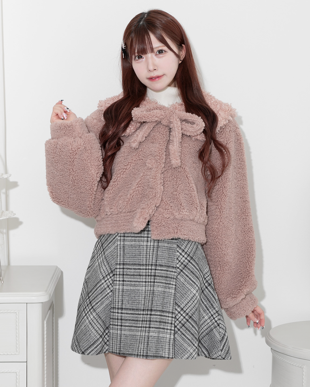 モデル身長:161cm/着用カラー:ピンク