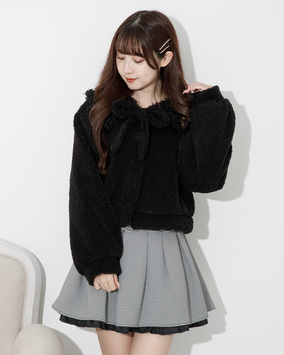 モデル身長:158cm/着用カラー:ブラック