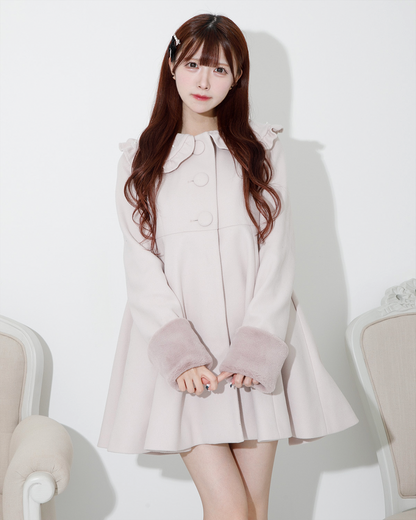 ヨークフリルリボンドーリーコート pium ヨークフリルリボンドーリーコート pium