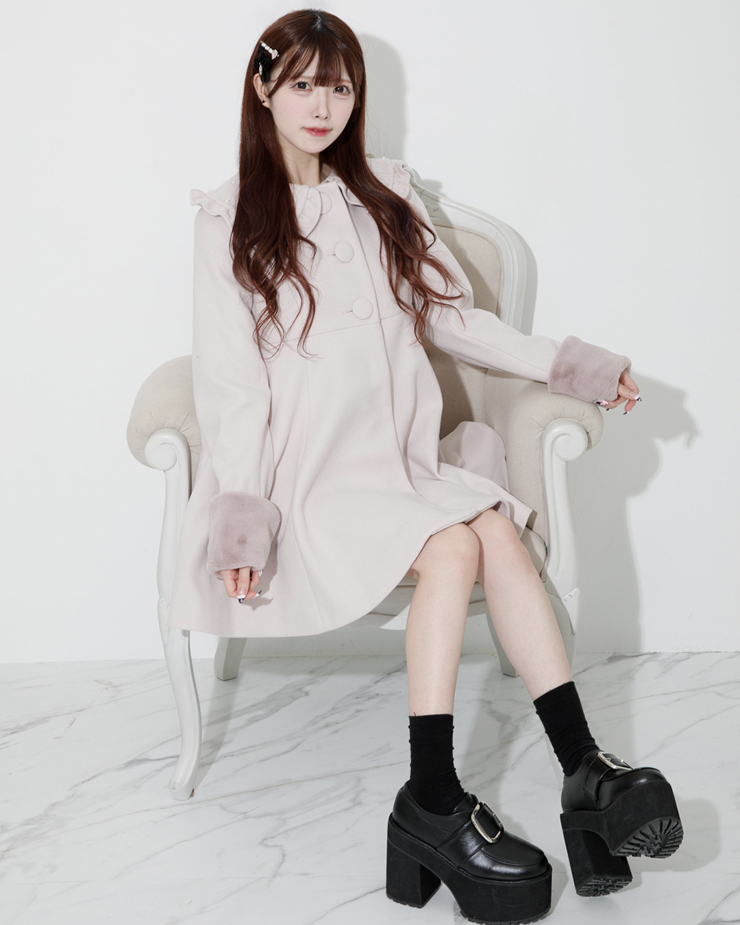 モデル身長:161cm/着用カラー:ピンク