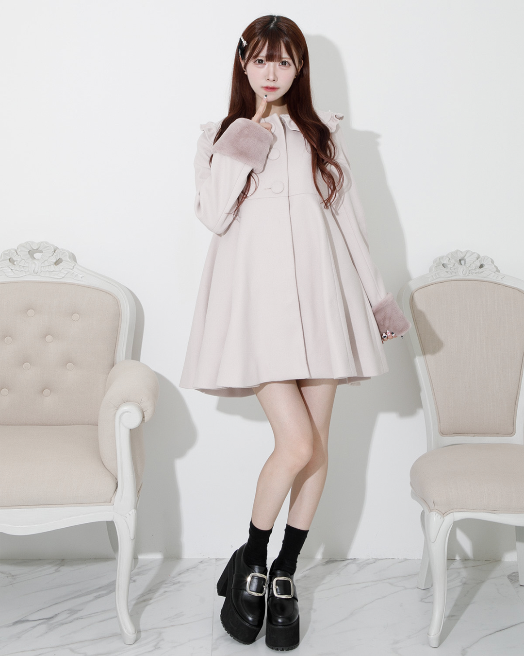 モデル身長:161cm/着用カラー:ピンク