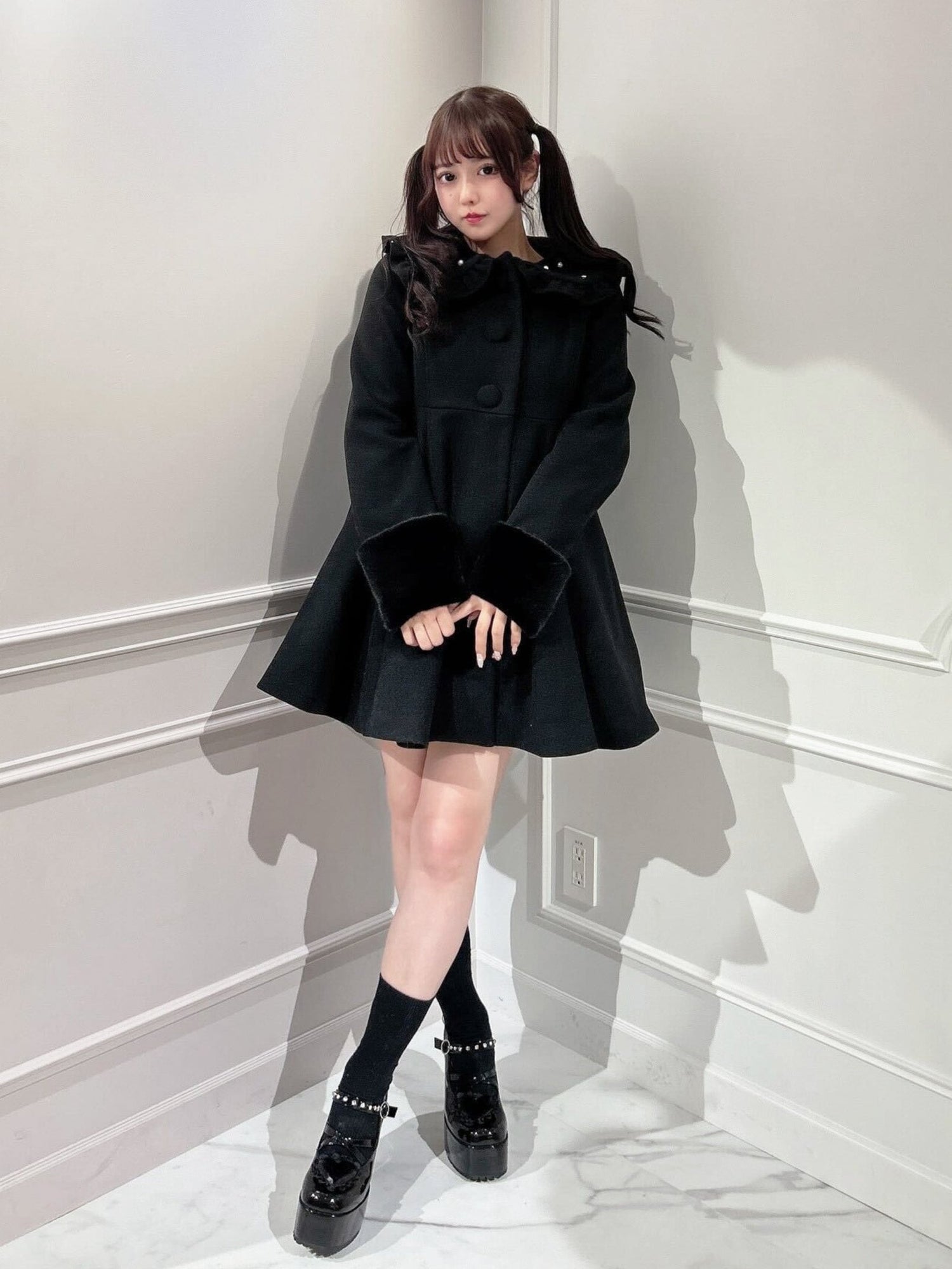 モデル身長:157cm/着用カラー:ブラック