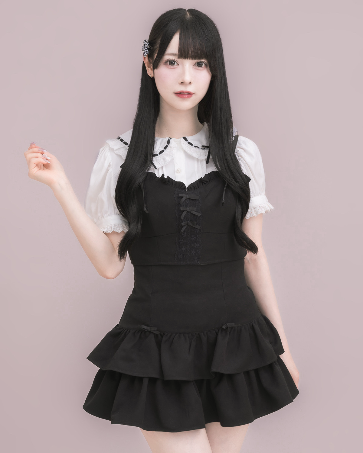 モデル身長：155cm/着用カラー：ブラック