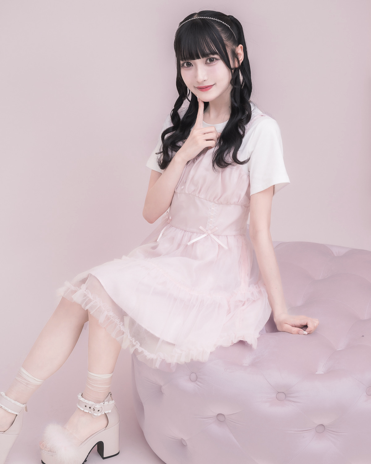 モデル身長:157cm/着用カラー:ピンク