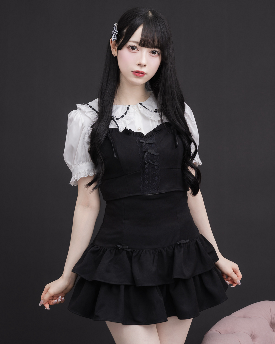 pium チョーカーフリルハートボタンセットアップ ワンピース pium チョーカーフリルハートボタンセットアップ ワンピース