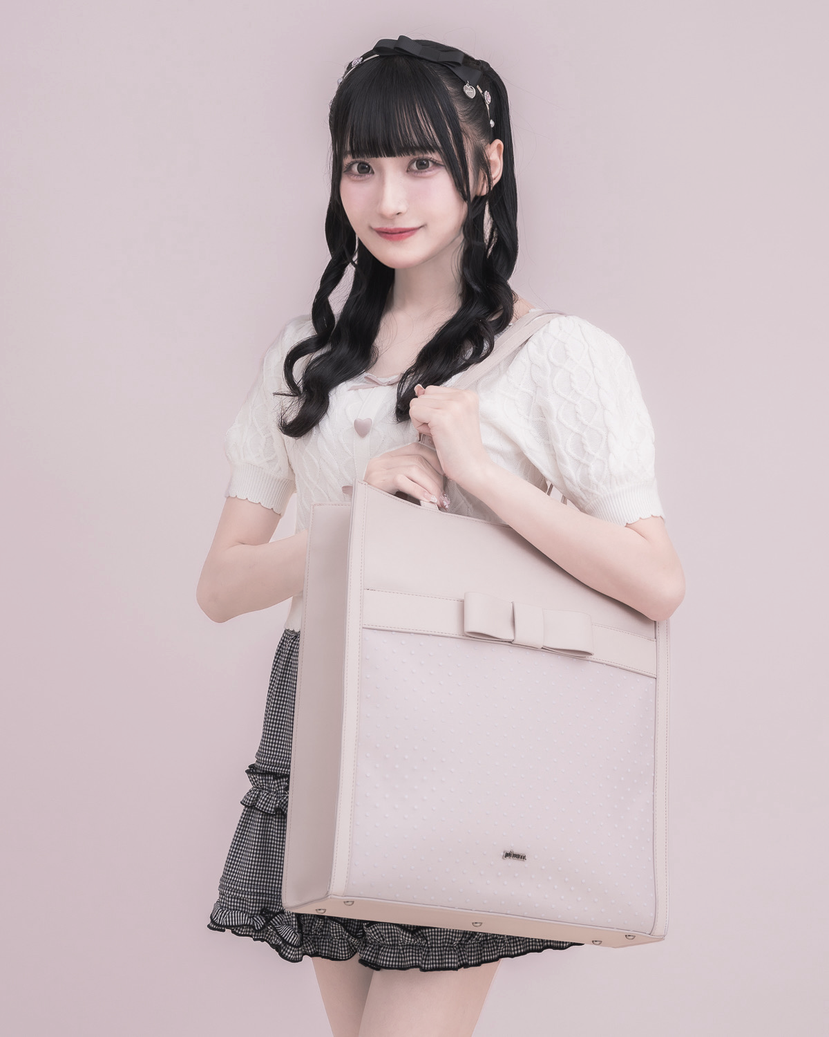 Pium ピウム フロントリボンミニトートバッグ ミックス フロントリボンキルティングミニトート – pium
