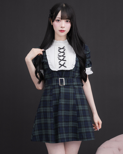 モデル身長：155cm/着用カラー: グリーンチェック