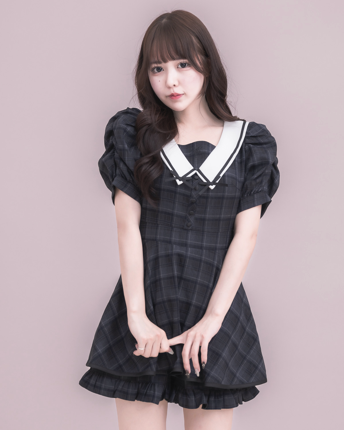 モデル身長:157cm/着用カラー:ダークチェック