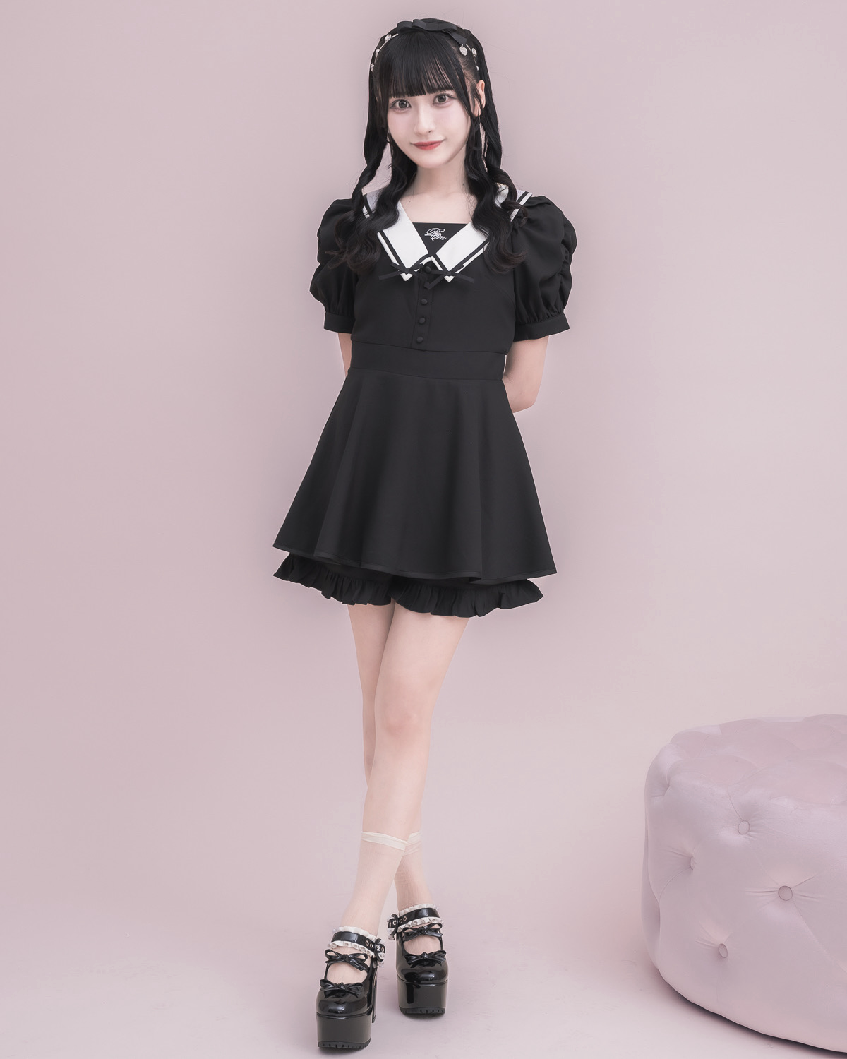 モデル身長:157cm/着用カラー:ブラック