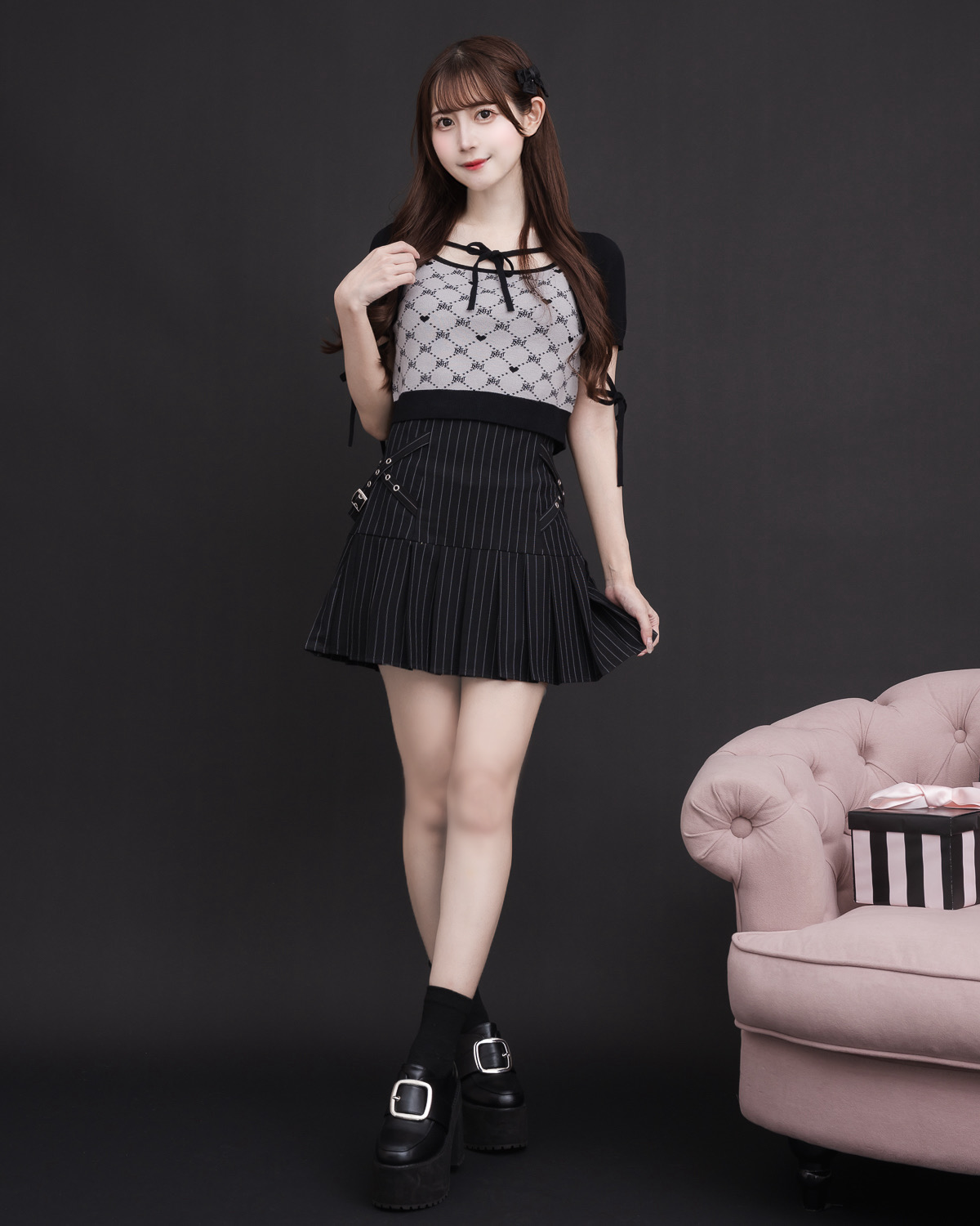 モデル身長:159cm/着用カラー:グレー