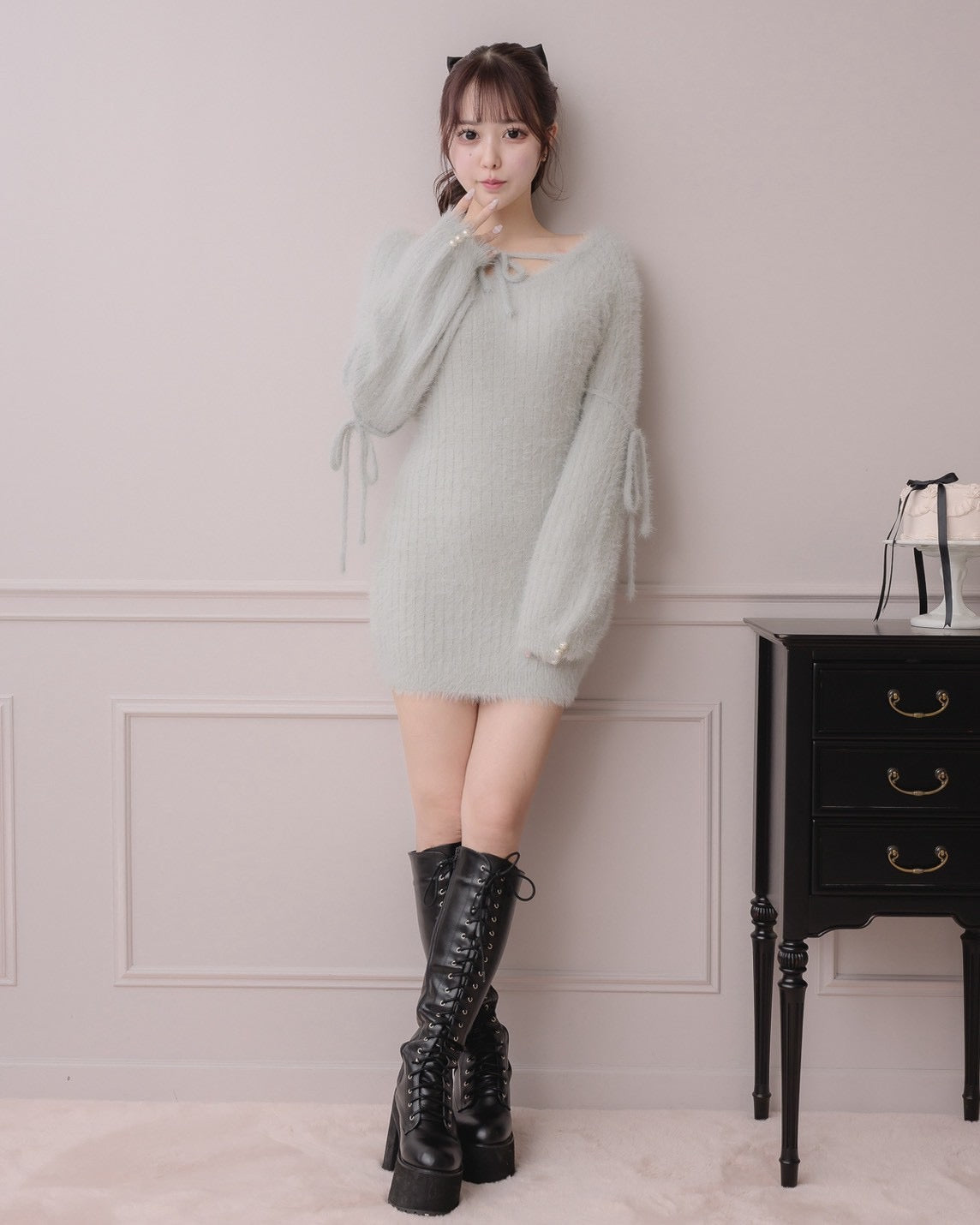 モデル身長：157cm/着用カラー：ブルーグレー