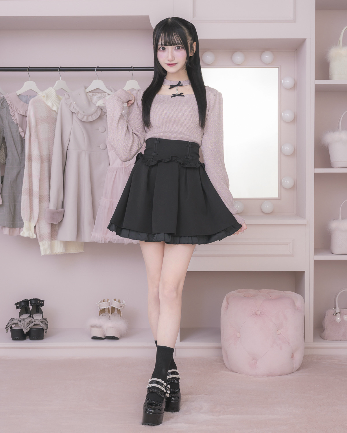 モデル身長:157cm/着用カラー : ピンク