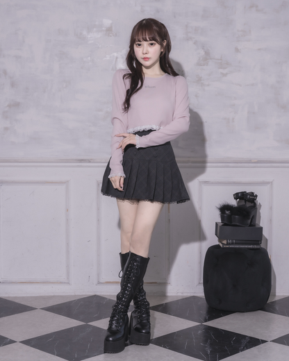 モデル身長：157cm/着用カラー：ブラックチェック