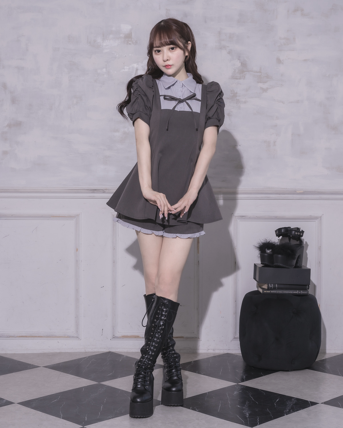 モデル身長:157cm/着用カラー:チャコール