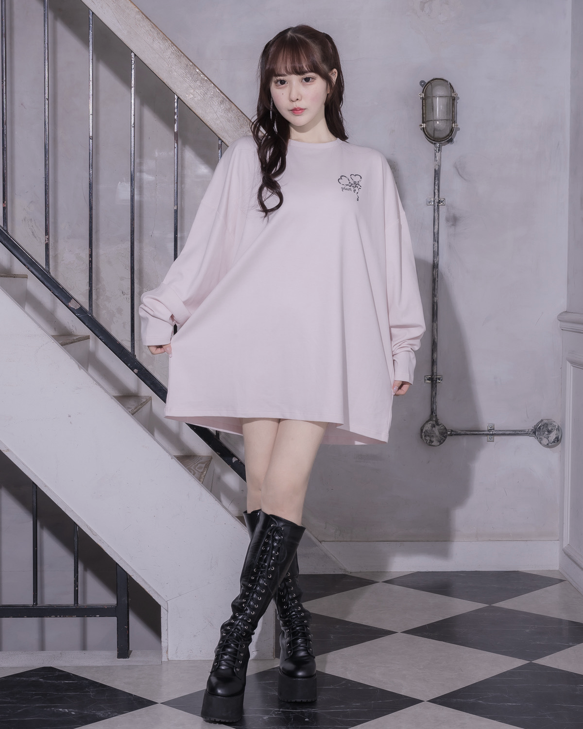 モデル身長:157cm/着用カラー:ピンク