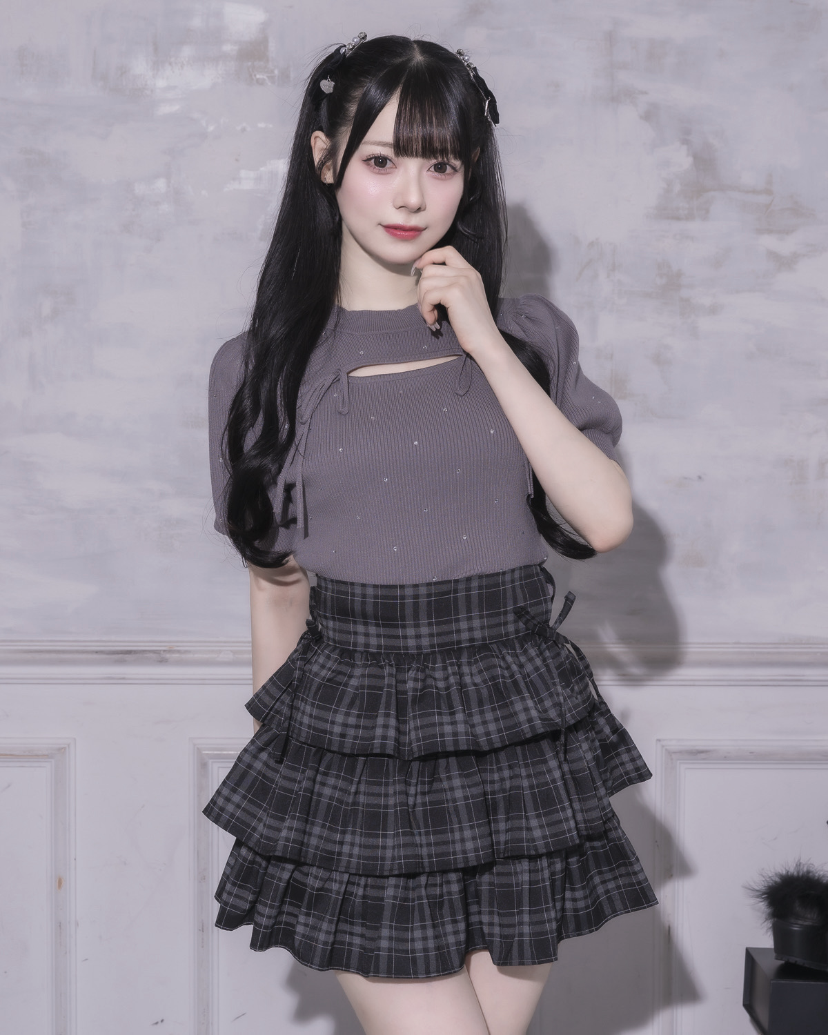 モデル身長:155cm/着用カラー : チャコール