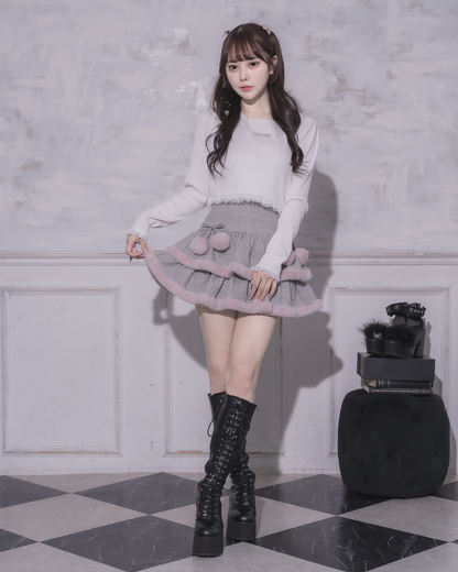 モデル身長：157cm/着用カラー：グレーチェック