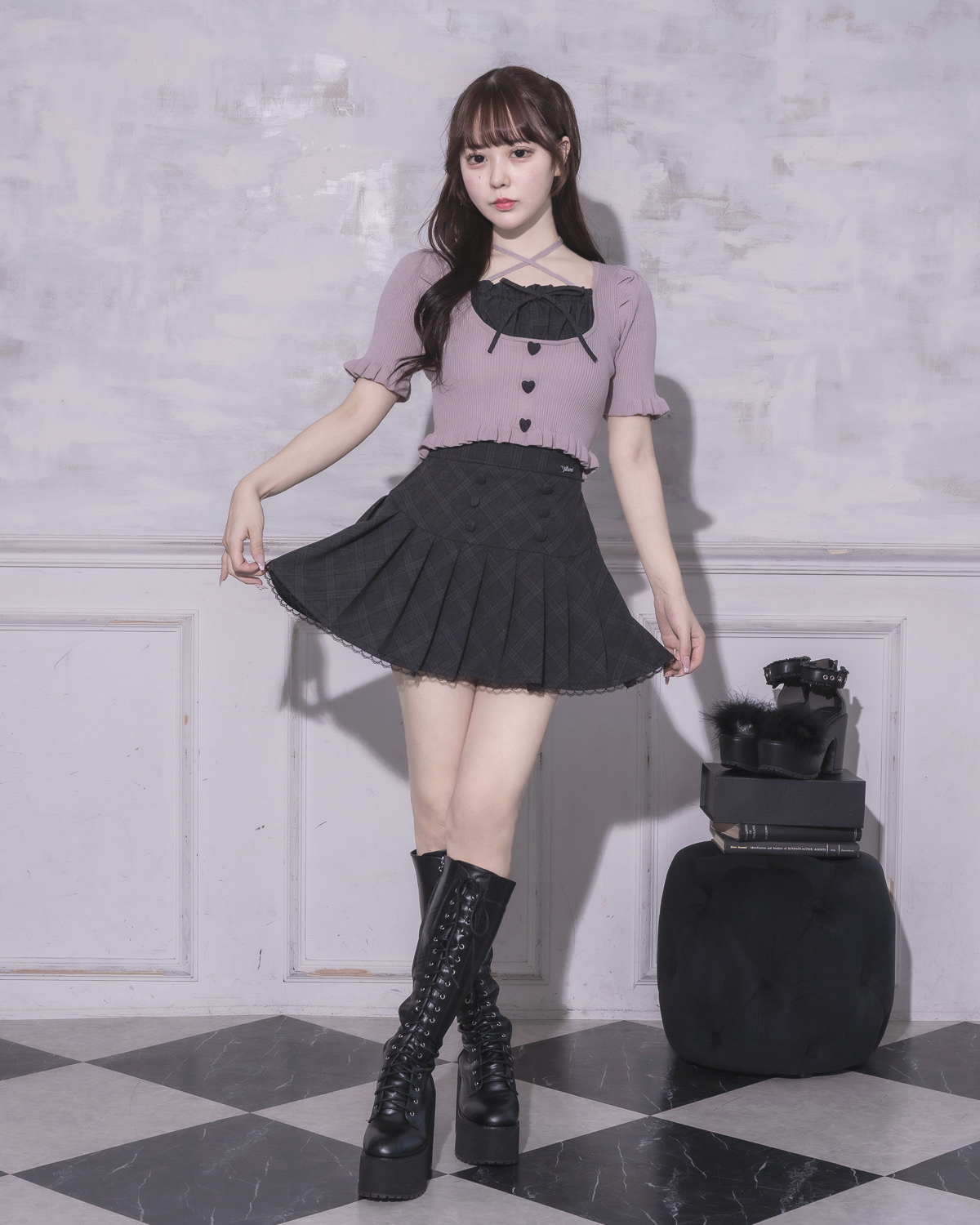 モデル身長:157cm/着用カラー:ピンク