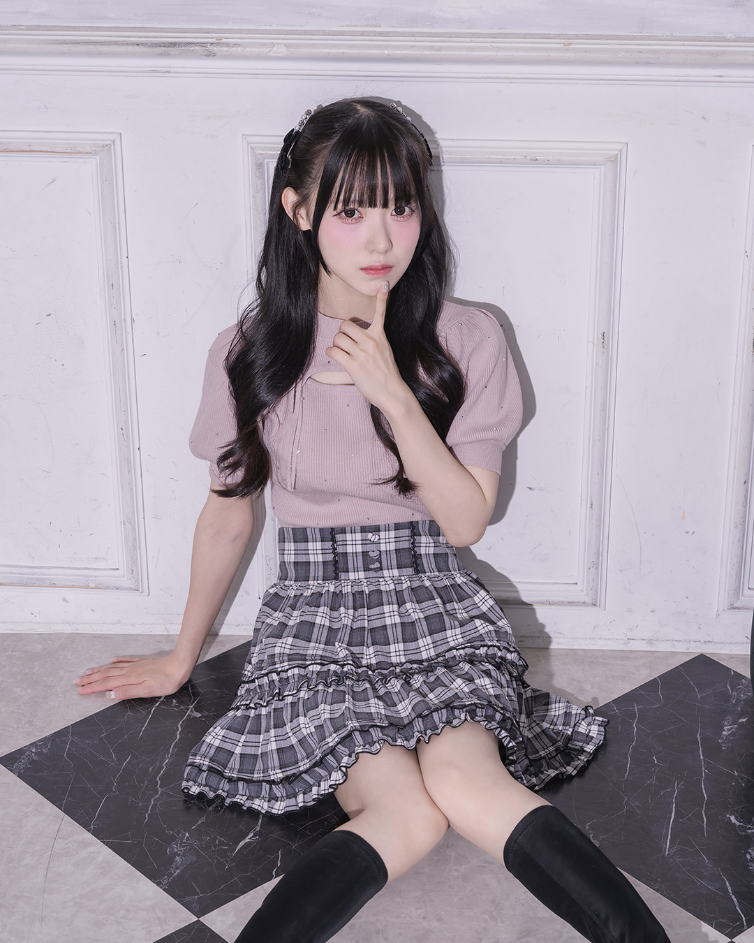 モデル身長:159cm/着用カラー:ピンク