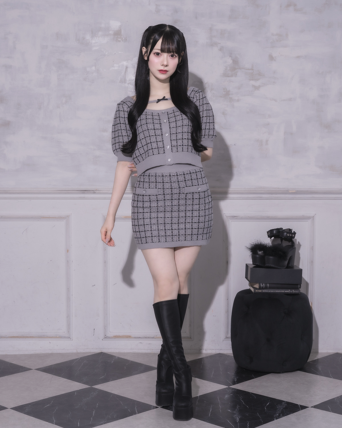 モデル身長:155cm/着用カラー:グレー