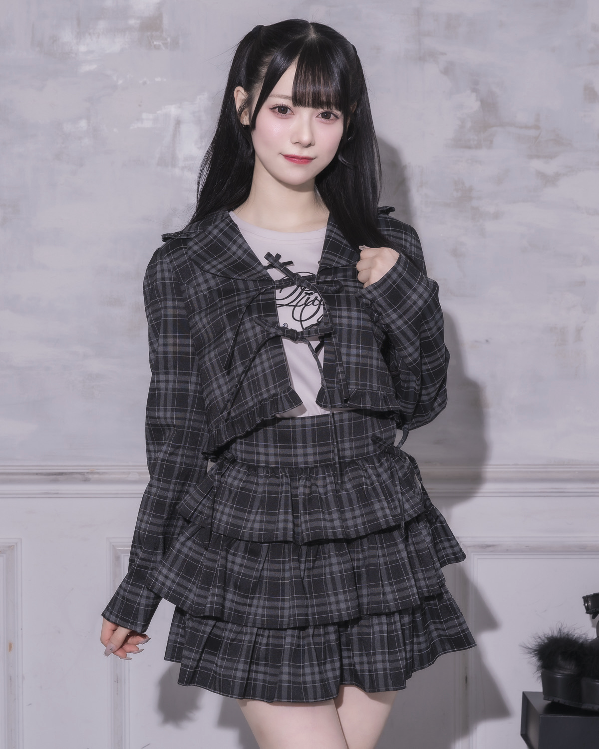 モデル身長:155cm/着用カラー:ブラック