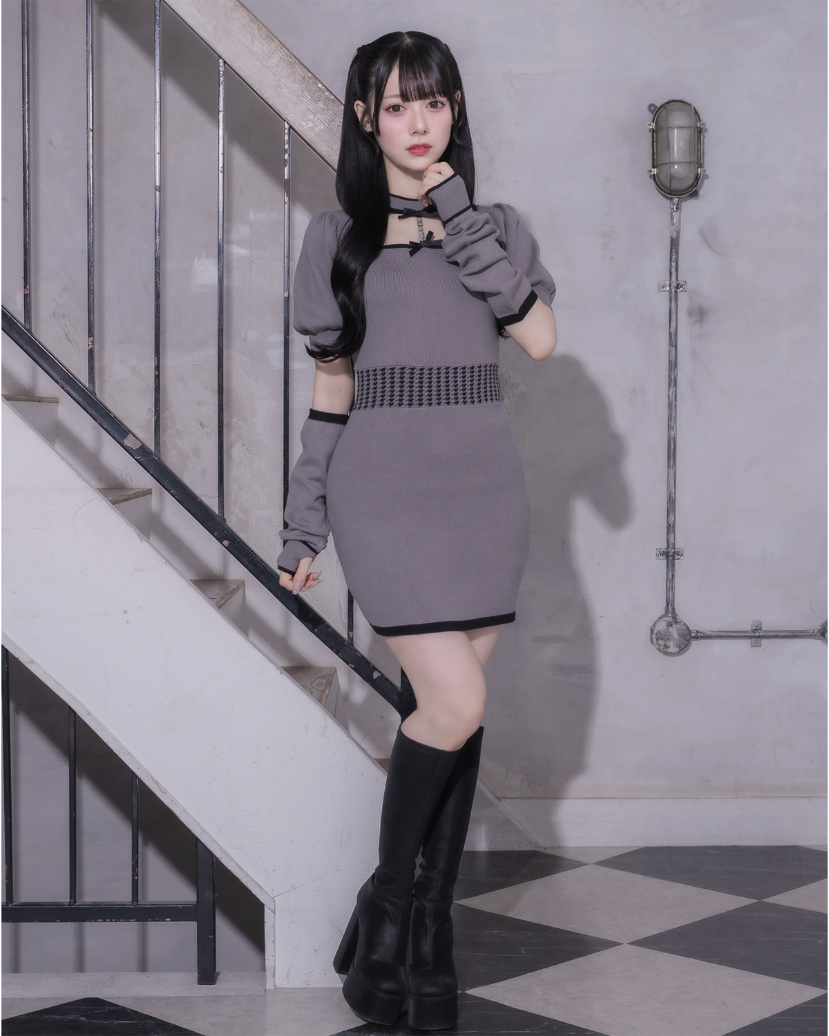 モデル身長:155cm/着用カラー:チャコール