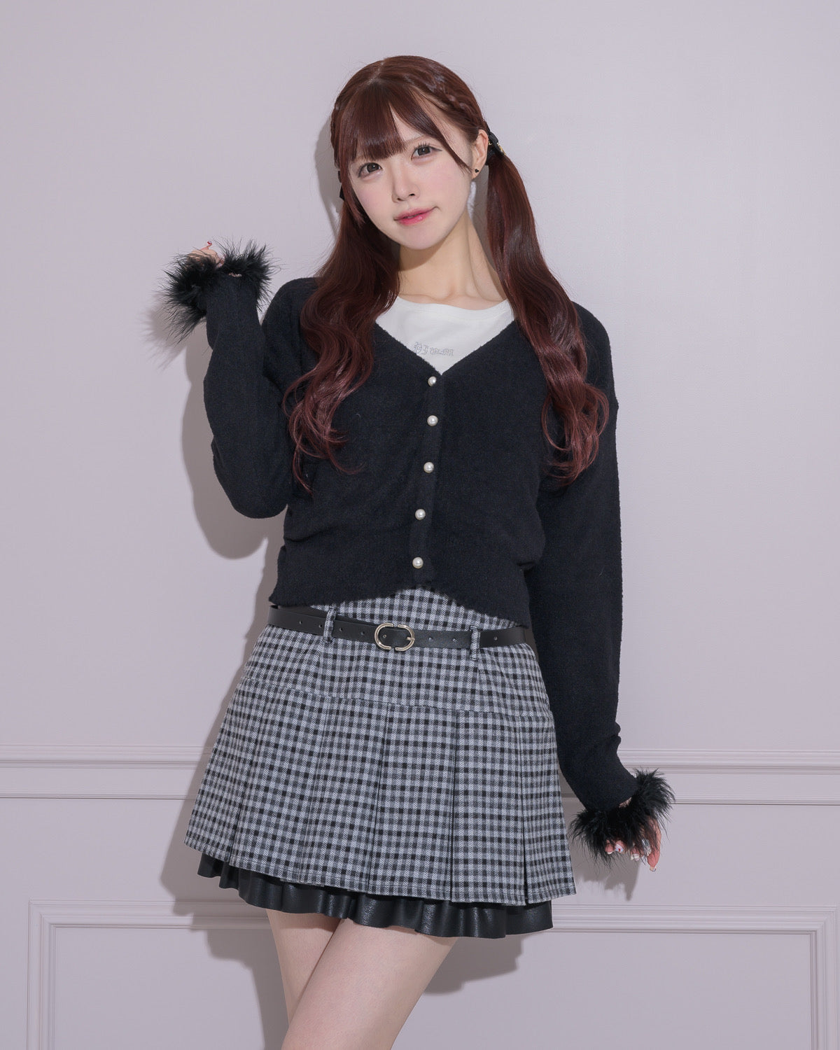 ファー付きマシュマロニットカーディガン