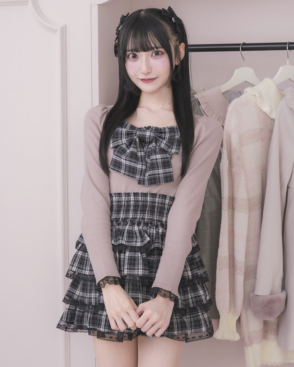 モデル身長:157cm/着用カラー:ピンク