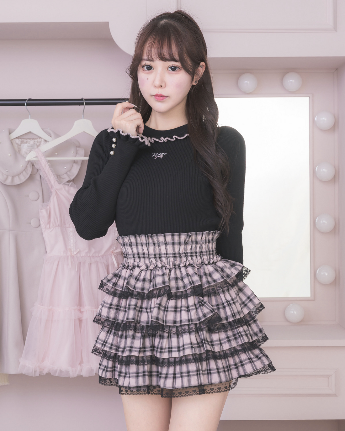 モデル身長：157cm/着用カラー:ピンク
