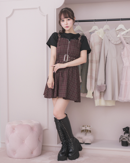 モデル身長：157cm/着用カラー:レッドチェック