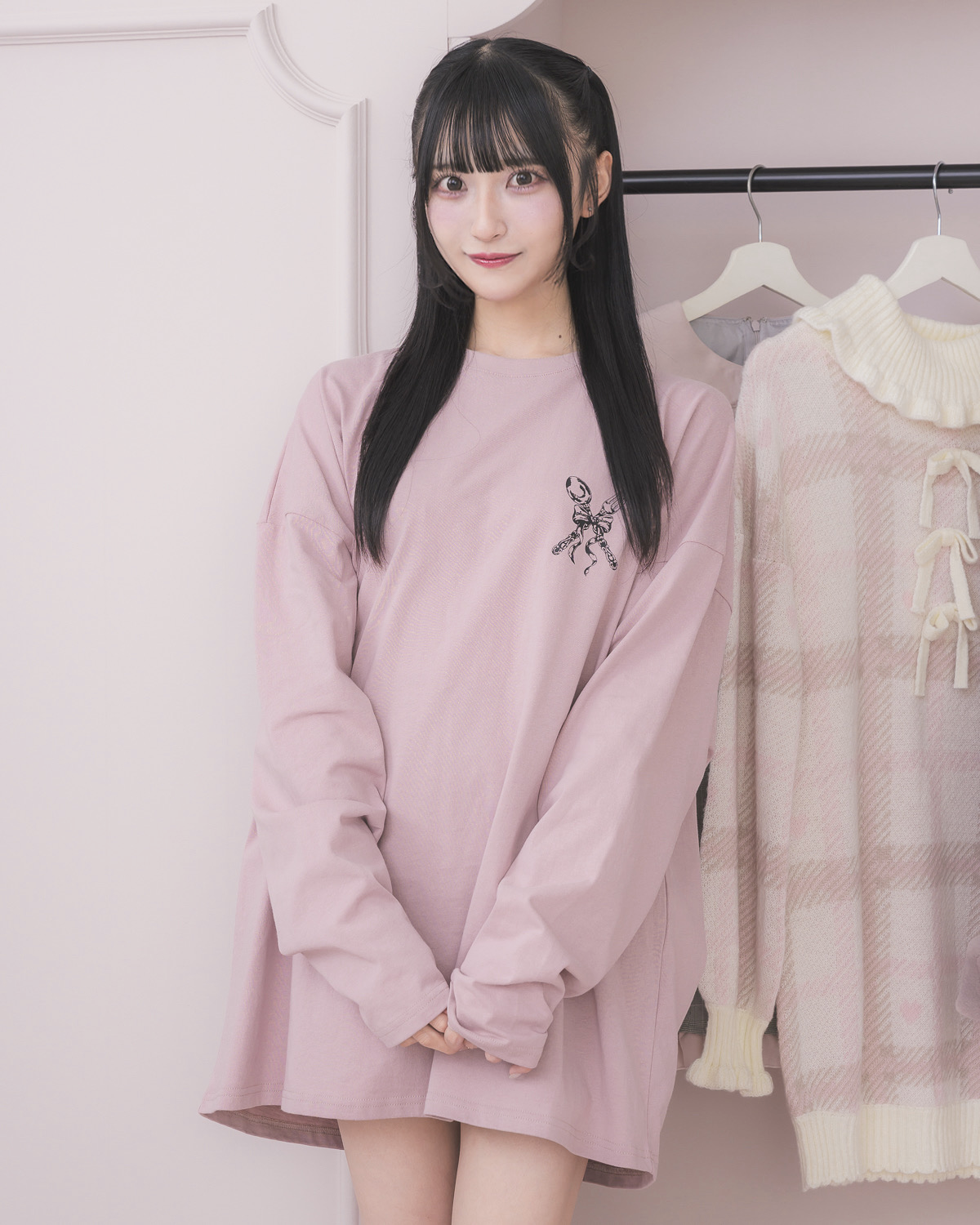 モデル身長:157cm/着用カラー:ピンク