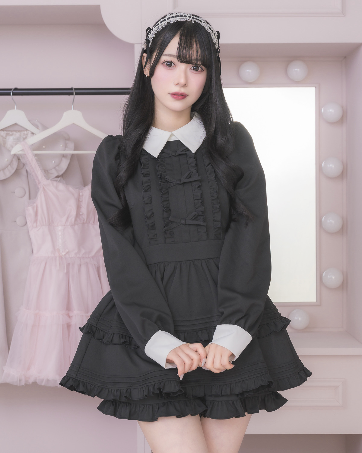 モデル身長:155cm/着用カラー:ブラック