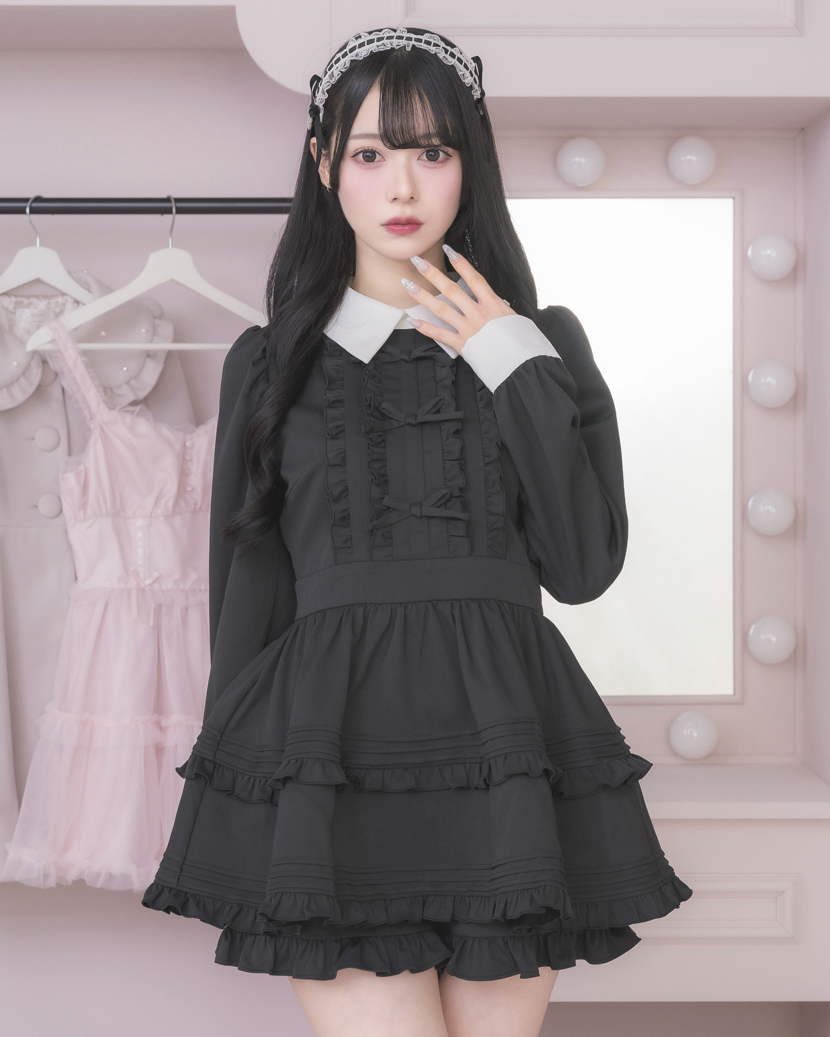 モデル身長:155cm/着用カラー:ブラック