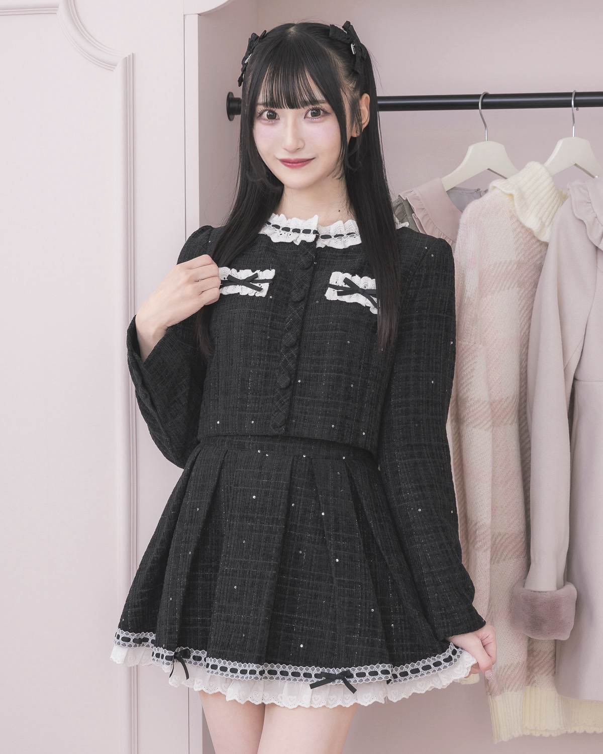 モデル身長:157cm/着用カラー:ブラック