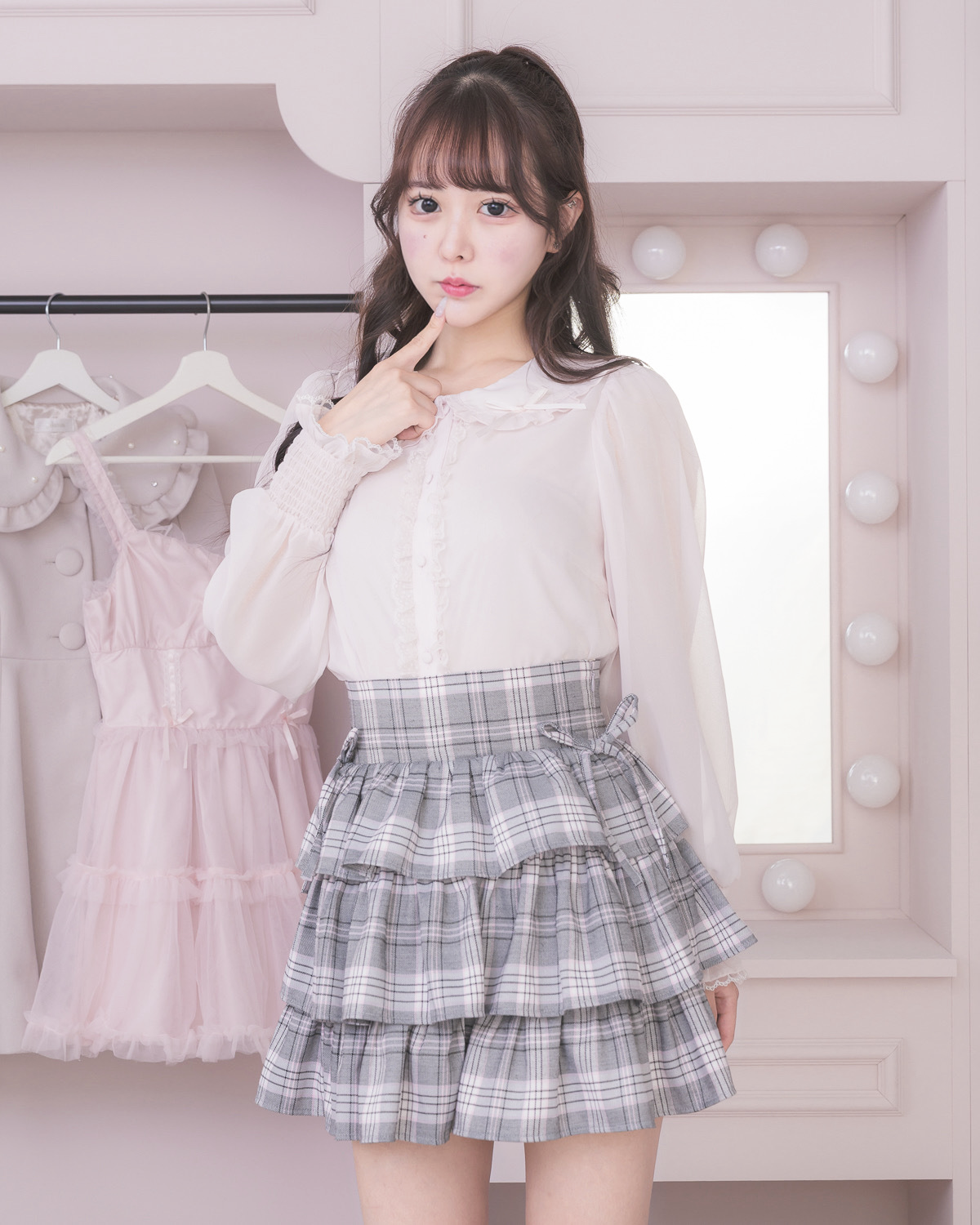 モデル身長:157cm/着用カラー:ピンク