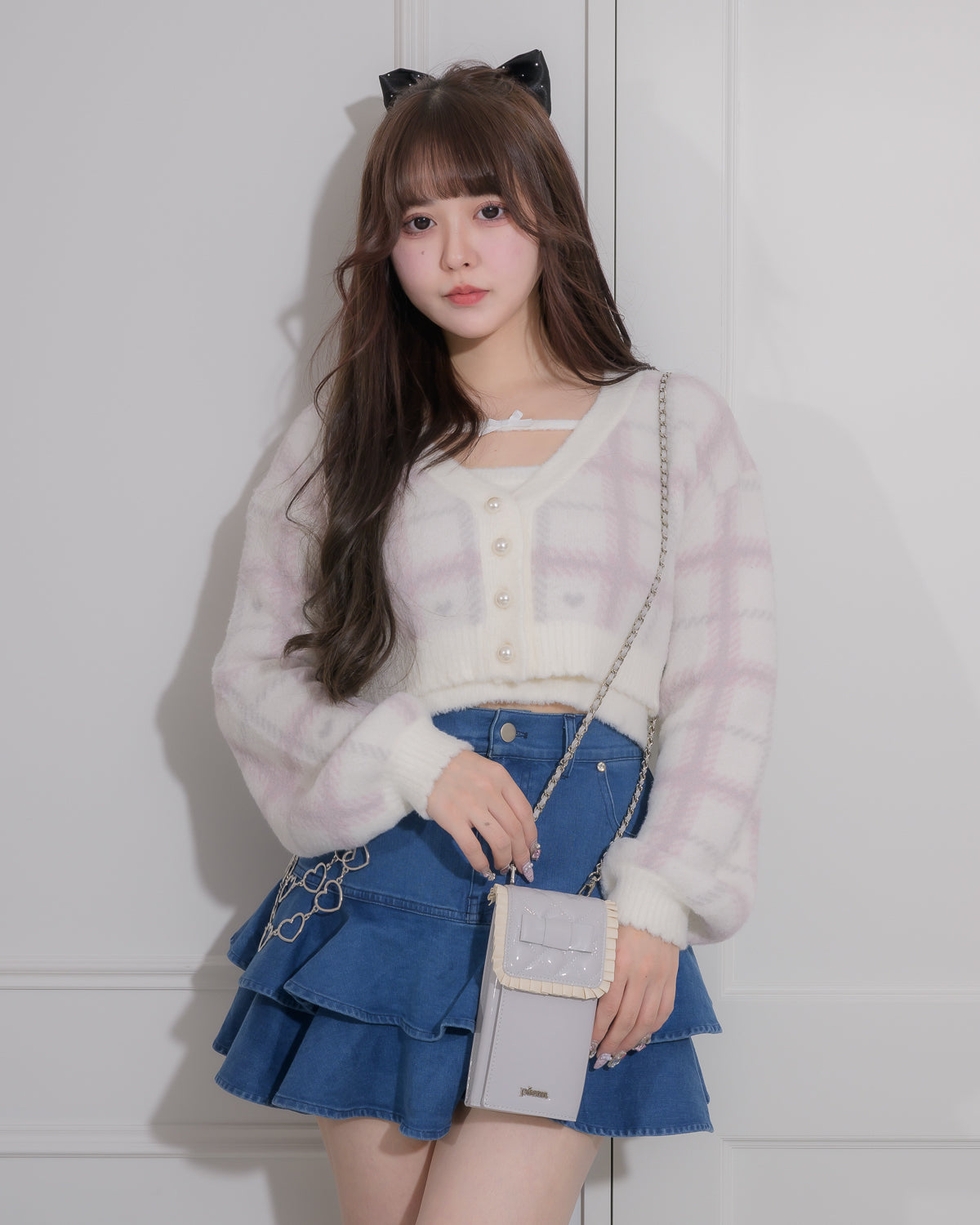 フロントリボンエナメルフォンホルダー